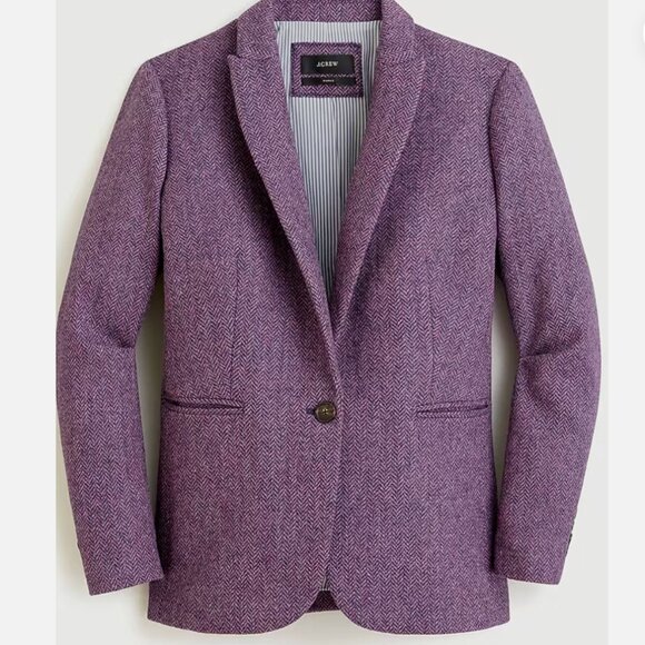 Parke blazer in purple herringbone English wool - Picture 1 of 4